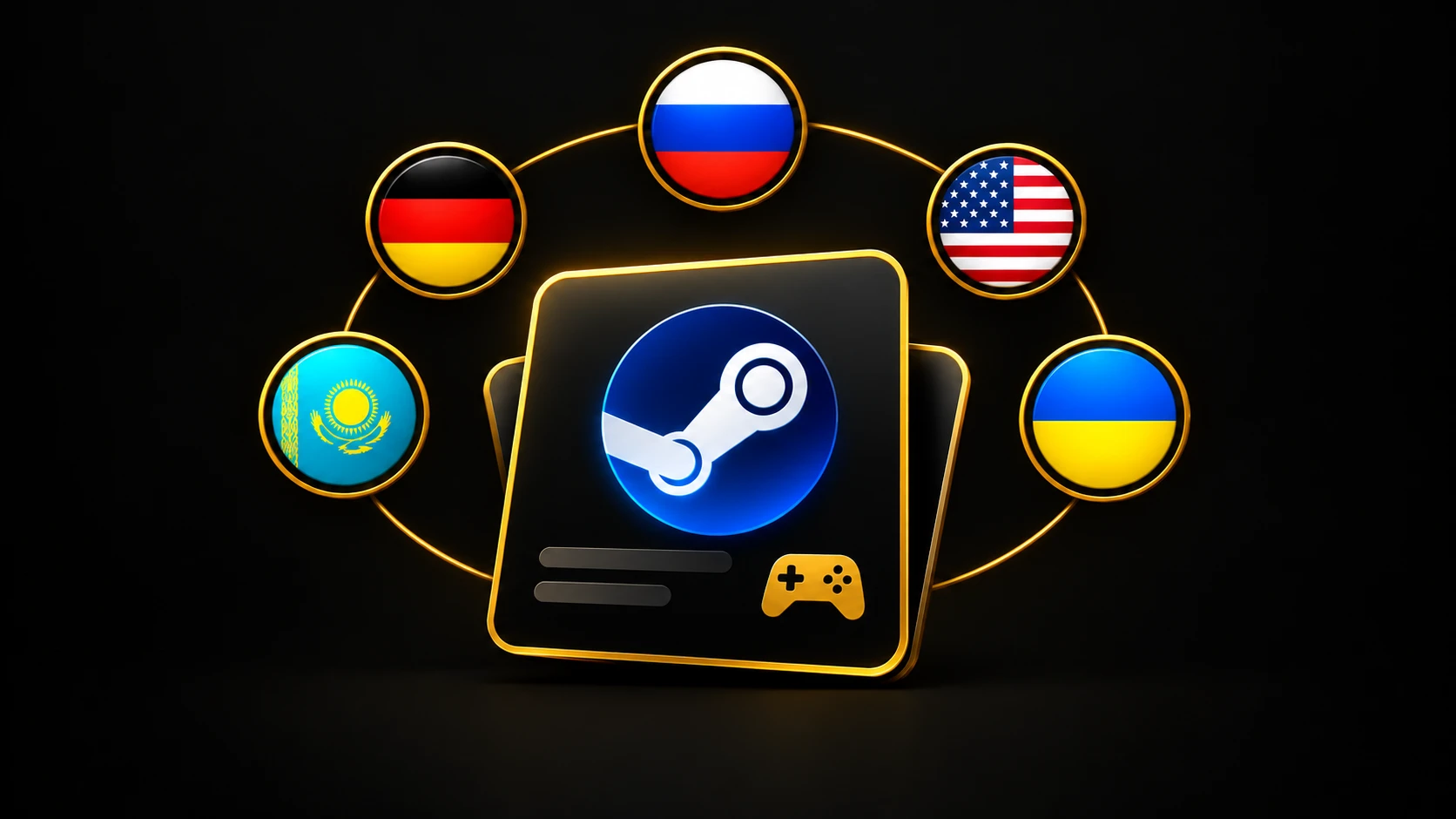 Steam-аккаунты: Германия, Казахстан, Россия, США, Украина
